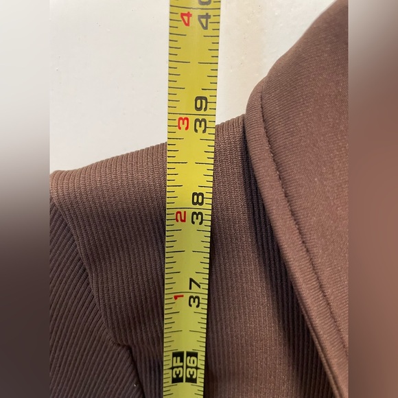 Elegant Brown, Quarter Zip, Ribbed, Body-con Dress - Size Medium - Picture 5 of 5